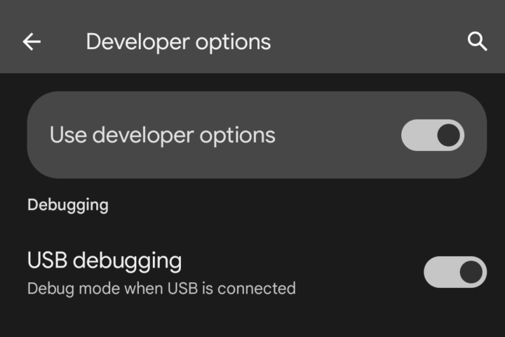 Android Developer Options