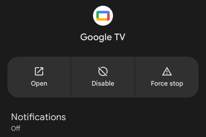 Google TV App Info